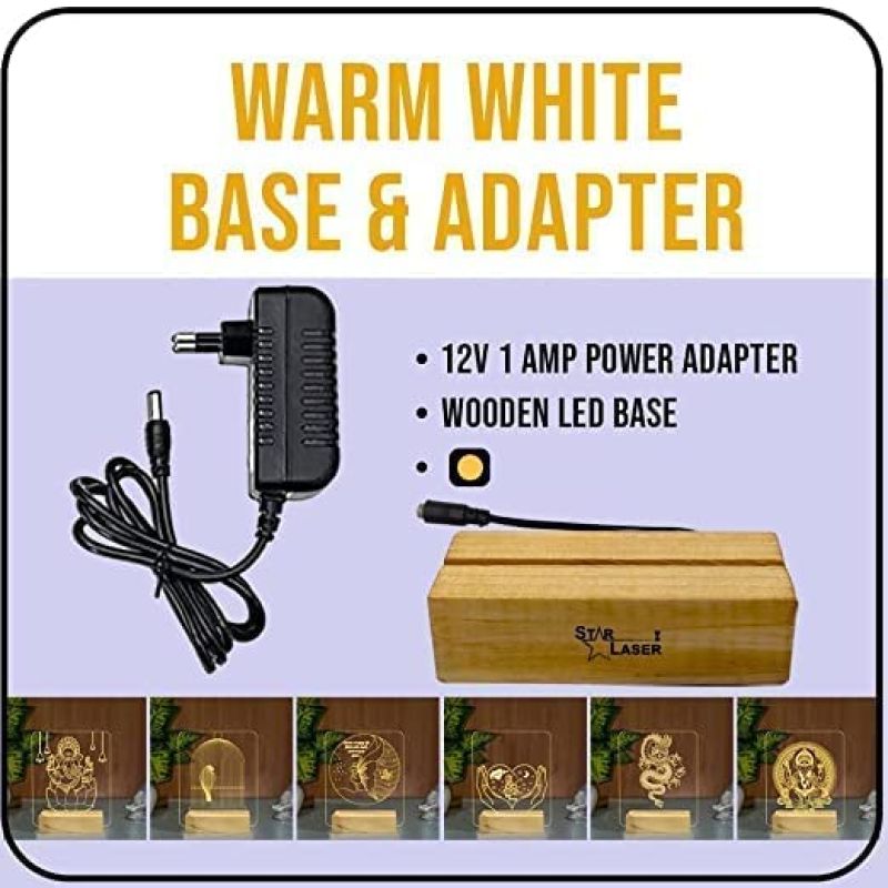 3D Illusion Bat Animal Night Lamp with Warm White Color Room Decor Wooden Base Lamp